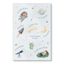 Alu-Dibond Wandbild - Affirmationen Weltraum mit Astronautin und Rakete