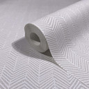 Tapeta z włókniny wzór w jodełkę, grafika 3D, nowoczesna w kolorze białym