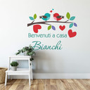 Sticker mural Benvenuti a casa + Nom à personnaliser