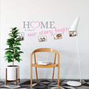 Wallsticker -  Hjemme er ..  2 farvet med plads til fotos