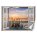 Fototapete Fensterblick Sonnenuntergang am Strand