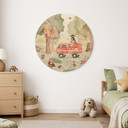 Houten Wanddecoratie Dieren Brandweer in het Bos - Oliver Robins - Rond