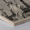 Hexagon Hout berkenfineer - Statue of Liberty