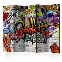 Paravent Séparation de pièce - Graffiti multicolore, 5 pièces - 225x172 cm