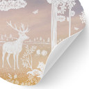 Wandtattoo Friedlicher Wald mit Hirschen und Füchsen - Ombre - Kikki Belle - Rund