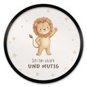 Rundes Affirmationsposter mit Löwe - 'Ich bin stark und mutig' für Kinder