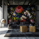 Fototapet med blomsterdesign, Sort blomst 2.70 x 2.65 m