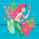 Non-woven tapet - Ariel Little Friends - 250 x 250 cm