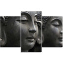 3 stykke lærredsprint, Buddha Zen Spa sort og hvid