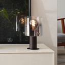 Tischleuchte Benett, braun, 26 x 15 cm, Glas Tischlampe