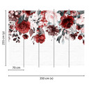 non-woven tapet Mural Roses fototapet Designwalls i hvid og rød 