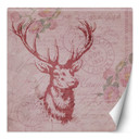 Fototapete, Shabby Chic Stil Hirsche auf rosa Hintergrund - Andrea Haase