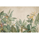Tropical leaves vintage green beige 3,75 x 2,50 m - Tapeta z włókniny w stylu botanicznym