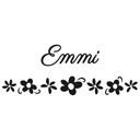 Wallsticker -  Navn + blomst