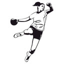 Sticker mural - Joueuse de handball