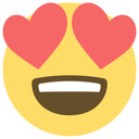 Muursticker Emoji Heart-Shaped Eyes
