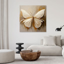 Leinwandbild Schmetterling beige gemalt