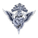 Sticker mural - Miami Ink - Coeur et poignard