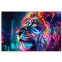Tableau sur toile Néon Animal Lion Ai