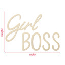 drewniany napis 3D - Girl Boss - Topola