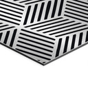 Alu-Dibond brossé avec Effet Doré, Argenté & Cuivré - Motif géométrique linéaire