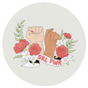 Naklejka na ścianę Girl Power Flowers - okrągła