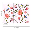 foto tapet designwalls i grå og pink non-woven tapet Little Birds fugle fugle roser
