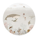 Plakat Wieloryby i ich przyjaciele w podwodnym świecie - Nursery - Oliver Robins - Round