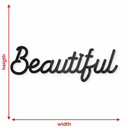 napis 3D Beautiful - dekoracja ścienna wykonana ze szkła akrylowego