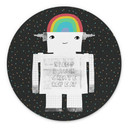 Billede Rainbow Robot Sleep Laugh Create - Treechild - rund â€“ print på aluminium (Alu-Dibond)