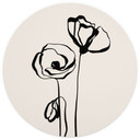Fototapeta Line Art Two Poppies - Cats & Dotz - okrągła - samoprzylepna/nie tkana