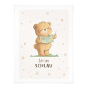 Affirmationsposter 'Ich bin schlau' mit lesendem Bär für Kinder