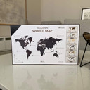 3D Holz-Puzzle Weltkarte mit Ländernamen, schwarz