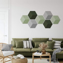 3D Hexagon Alu-Dibond - Grøn med mønster