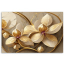 Leinwandbild Blumen glamourös gold