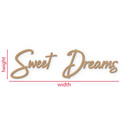 dekoracyjny napis 3D "Sweet Dreams" - wzór z drewna MDF do nowoczesnego projektowania ścian