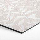 Sekskantet Billede af delikate akvarelblade - blød beige - blomsterdekoration - Alu-Dibond