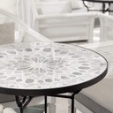 Plateau de table en verre rond - Motif marocain noir - Rond