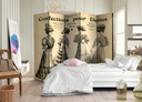 Screen room divider - Damekonfektion "Paris Confections pour Dames", 3-delt
