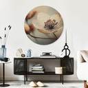 Obraz drewniany Boho suszone kwiaty makro - Treechild - Okrągły