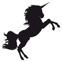 Muursticker Eenhoorn Silhouet