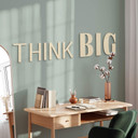 drewniany napis 3D THINK BIG - topola