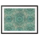 Plakat Orientalne Ozdoby - Mandala Boho Złoto-Zielony - Bloomery Decor