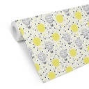 Papier peint à motifs - Montgolfière - jaune