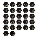 Hexagon bogstaver - Birketræ - Sort