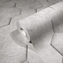 Non-woven tapet med 3D honeycomb mønster grå grafik 