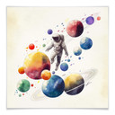 Plakat Heine - Astronauta z planetami - Astro Cruise