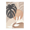 Boho monstera obraz tkaniny w naturalnych kolorach - Melloi Art Prints