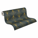 Geometryczna tapeta Art Deco czarne złoto - nowoczesna tapeta wg wzoru - tapeta z włókniny
