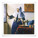 Plakat Vermeer - Młoda kobieta z dzbanem wody przy oknie - kwadrat